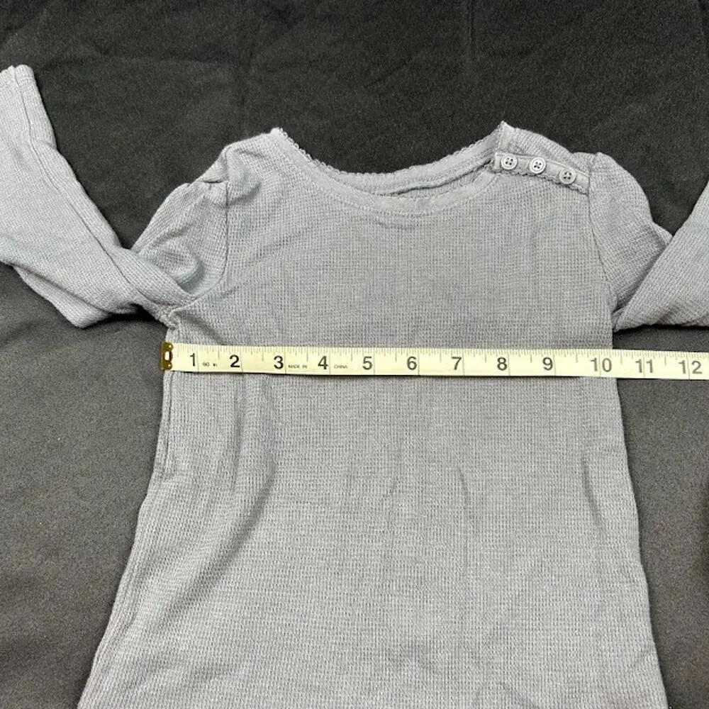 Old Navy Girls Shirt 4T Grey Long‎ Sleeve Shoulder Button EUC